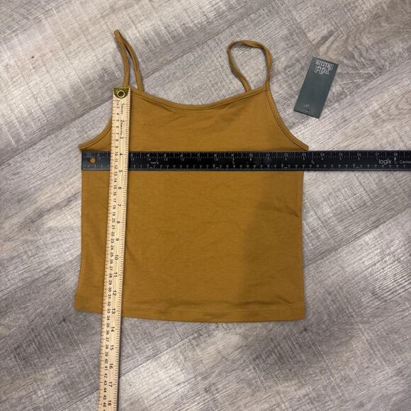 Wild Fable Crop Tank Top in Dark Gold Cami Tank 90s Crop Spaghetti Strap Size S - Picture 8 of 8